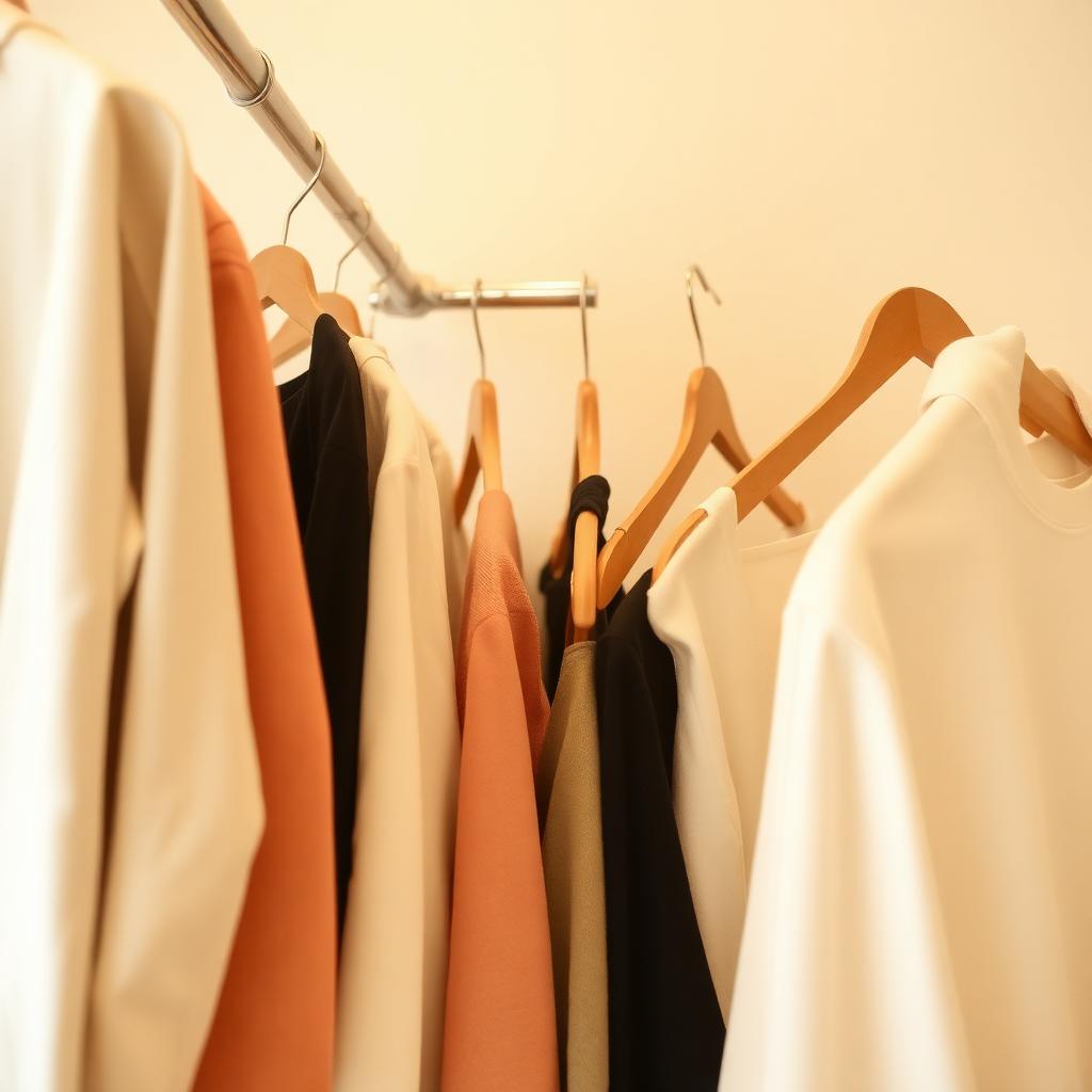 Freshly cleaned garments on hangers